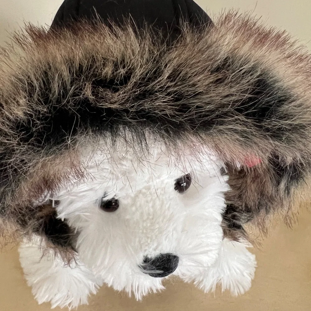 🐶 Faux Fur Hooded Dog Coat- NWOT - Size SMALL 🐶